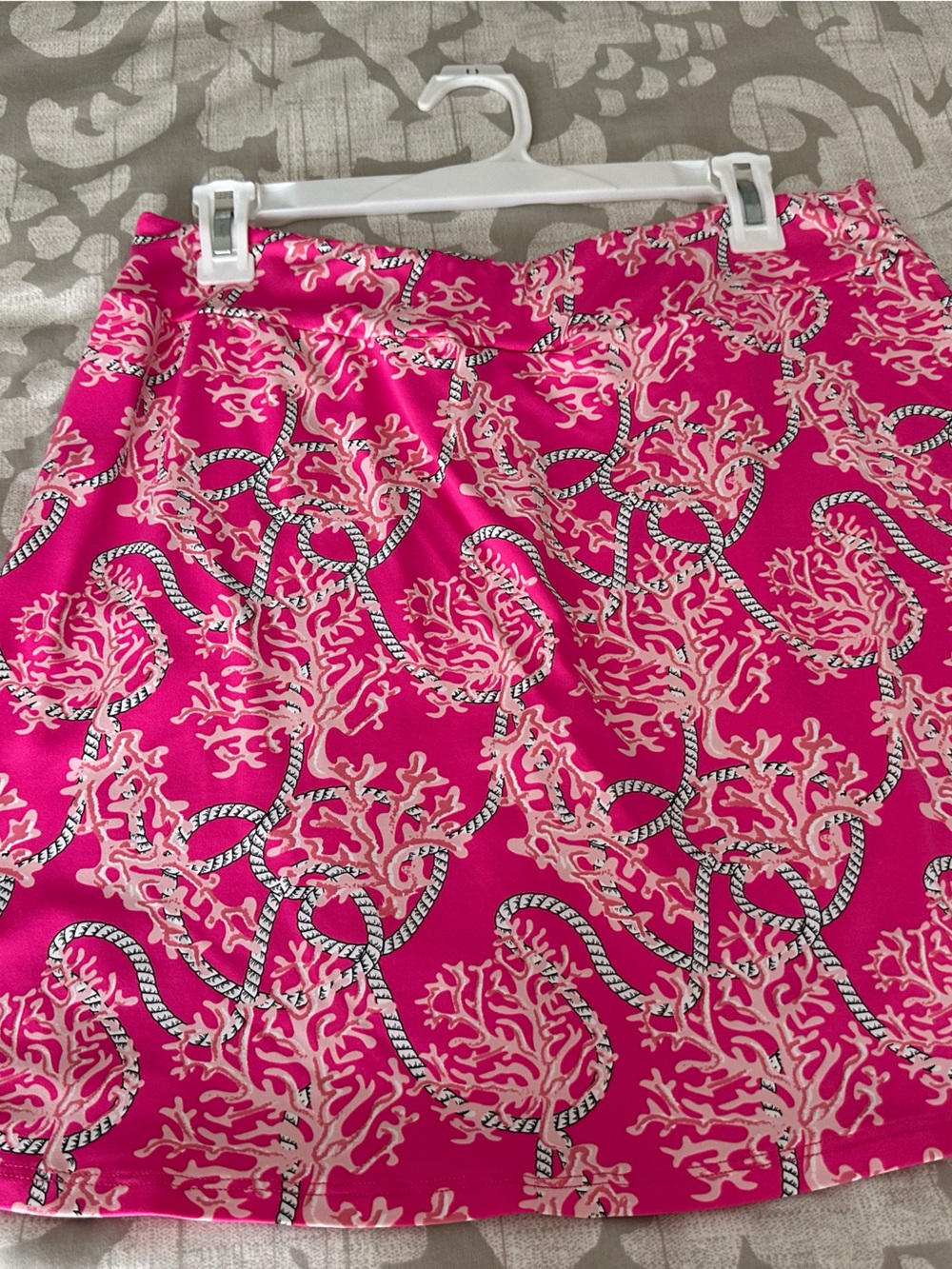 Bright Pink Coral Print Skort